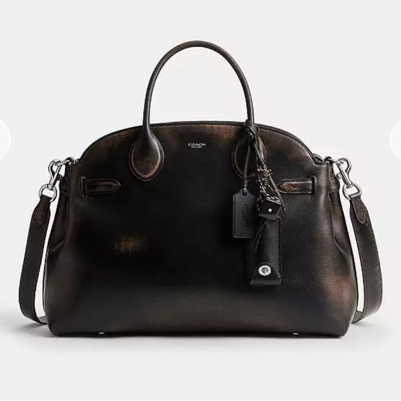 Coach Soft Empire 40 Distressed Leather Carryall - Picture 3 of 16